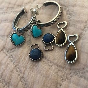 Turquoise sterling silver earrings interchangeable
